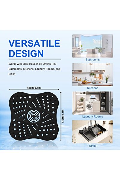 Arabest 4-Pack Shower Drain Hair Catcher, Premium Silicone with Suction Cup f...