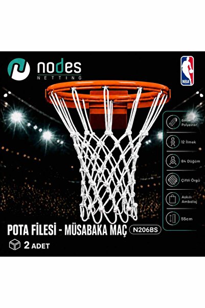 Nodes Basketbol Pota Filesi - Profesyonel - NBA - 6mm - Polyester - Çift