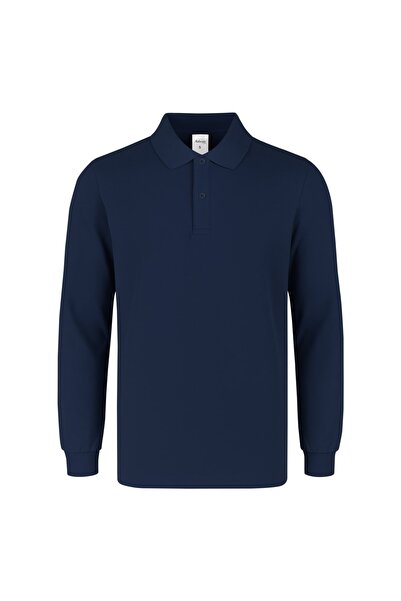 RELAXIA Tricou cu mânecă lungă și guler polo pentru bărbați