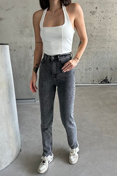 XRAY JEANS بنطلون جينز نسائي عالي الخصر وضيق الساق موم سموكد