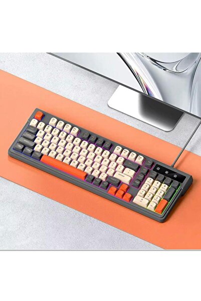 T-WOLF T13 RGB Kablolu Gaming Klavye 98 Tuşlu Kompakt Oyuncu Klavyesi Retro T...