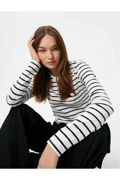 Koton Long Sleeve T-Shirt Crew Neck Cotton