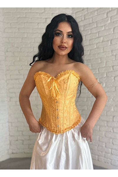 moneta boutique Women's Vintage Design Victorian Corset with Lace-Up Back