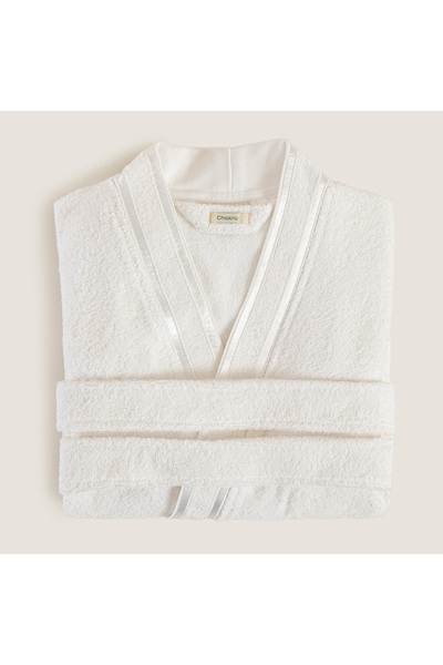 Chakra Halat de baie unisex șic, 100% bumbac, Ecru