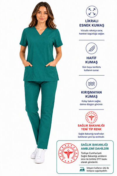 UMAY ÜNİFORMA Scrubs Takım Likralı Esnek Kadın Lacivert Kahve Mint Yeşil Mor ...