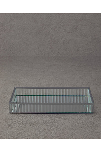 English Home Glamour Cam Dekoratif Tepsi Silver 30x15x4 Cm