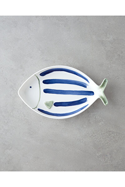 English Home Marinique Porselen Kayık Tabak 26,5 cm Mavi-yeşil