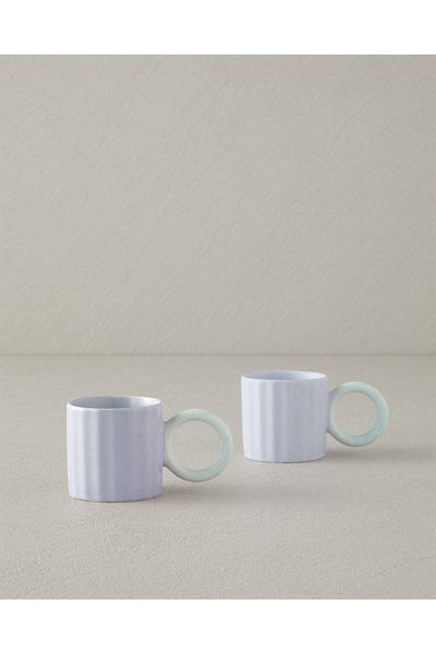 English Home Angled New Bone China 2 Parça 2 Kişilik Kahve Fincan Takımı 90 m...