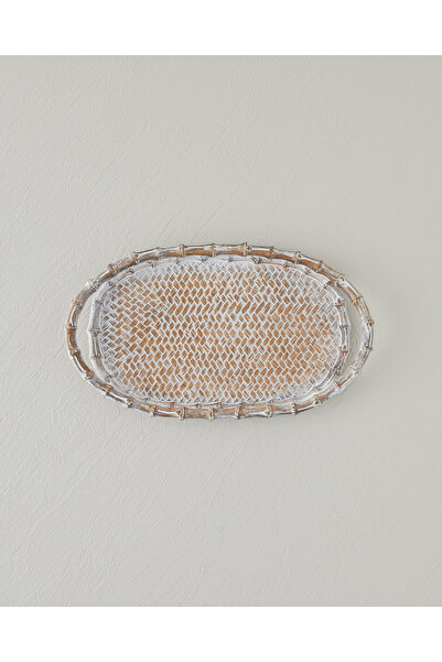 English Home Doris Dekoratif Tepsi 33x3,5x19,5 cm Naturel