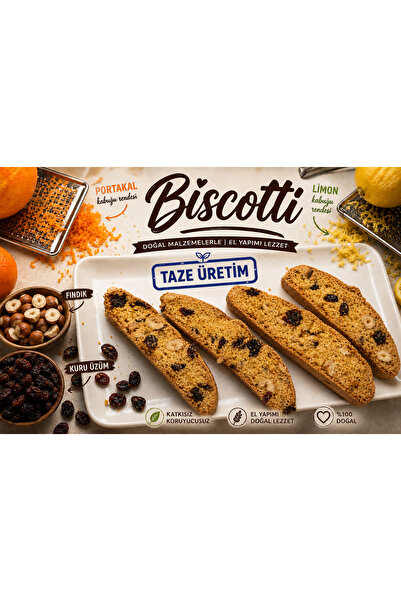Sesame Works Fındıklı Üzümlü Biscotti 500 gr ( Portakal ve Limon Rendeli )