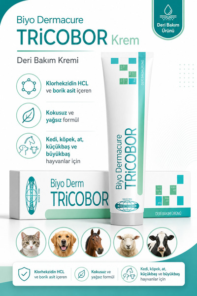 Biyoteknik Tricobor Kedi ve Köpek Mantar Kremi Deri Kremi 80 gr