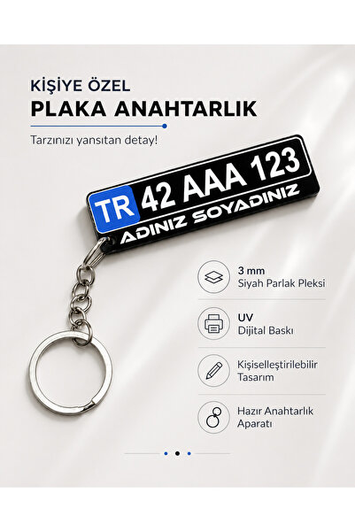 karbonsoft Kişiye Özel Pleksi Plaka Anahtarlık