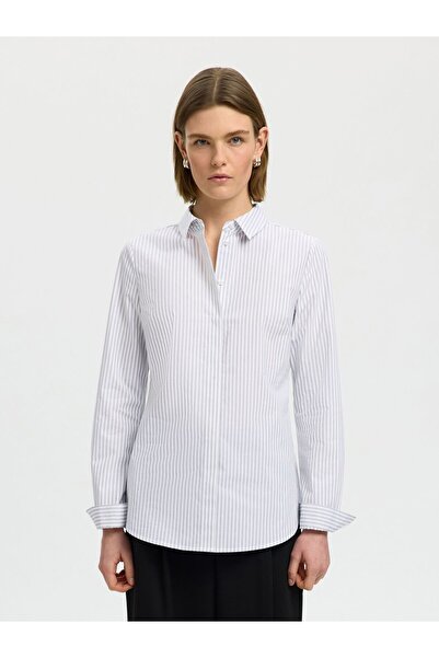 SELECTED Streifenshirt Taillierte