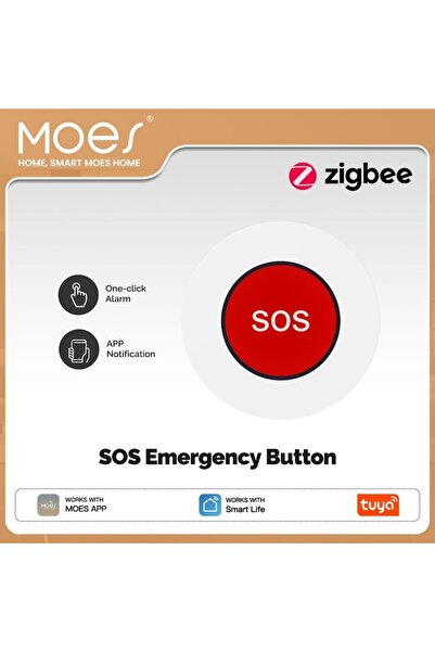 MOES Έξυπνο S.O.S. Κουμπί Zigbee, Moes, κουμπί συναγερμού, ειδοποίηση με ένα ...