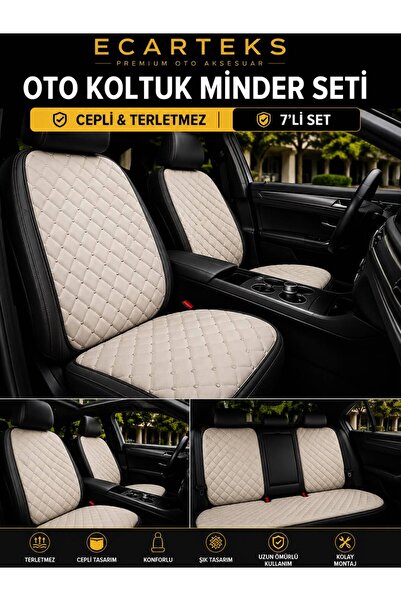 ECARTEKS PREMİUM QUALİTY CAR ACCESSORİES مجموعة وسائد مقاعد السيارة المقاومة ...