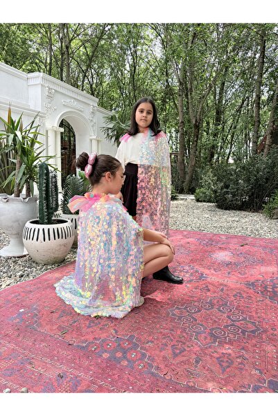 MODA Pullu Payetli Çocuk Pelerini – Parti, Doğum Günü, Kostüm & Sahne Kıyafeti