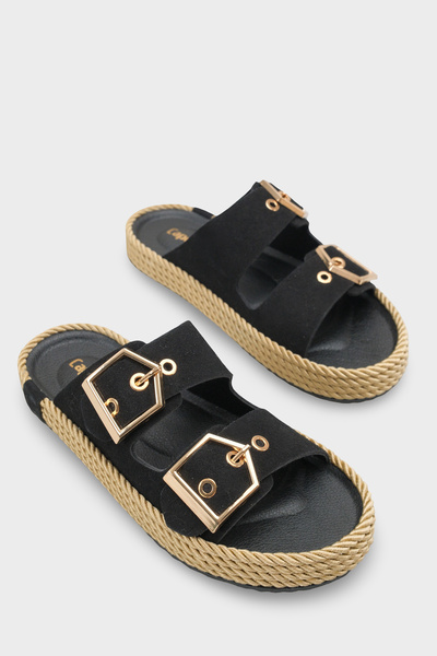 Capone Outfitters Keslie Μεταλλική αγκράφα τεμαχίων Comfort Γυναικεία Παντόφλες