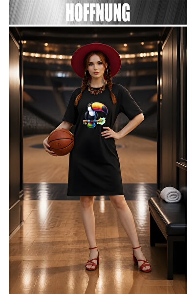HOFFNUNG Women's Short Sleeve Crew Neck T-Shirt Dress Nightgown