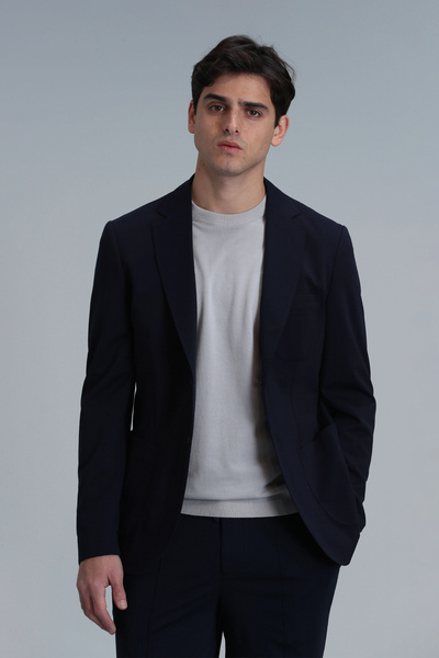 Lufian Peler Spor Erkek Blazer Ceket Slim Fit Lacivert