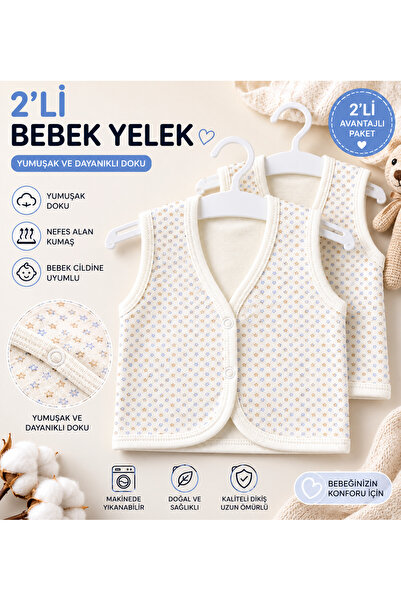 Tomuycuk Mevsimin Şıklığı %100 Pamuklu Bebek Yeleği 3-6 Ve 6-9 Ay 2'li Takım ...