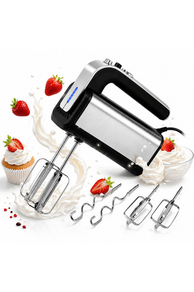 TnsAround Mixer de mână electric 300W, 5 viteze + Turbo, Accesorii din oțel i...