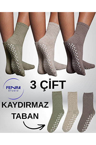 FENRA STUDIO 3-pakovanje ženskih čarapa sa neklizajućim đonom za jogu, pilate...