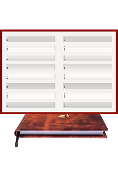 BİDEFTER مفكرة جيتار (خط قطع مزدوج مع مفاتيح تاب) 100% صناعة يدوية، خياطة يدو...