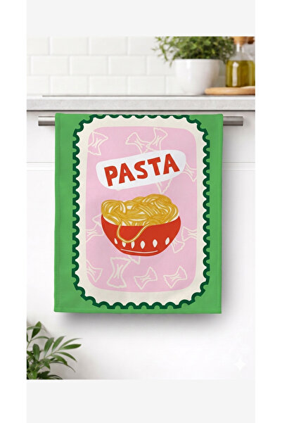 ASDİVA PASTA-04 Prosop de bucătărie modern decorativ colorat cu model, 35x55