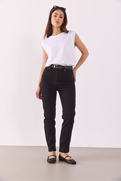 VENA Kadın Jessica Black Mom Jean Pantolon - Black