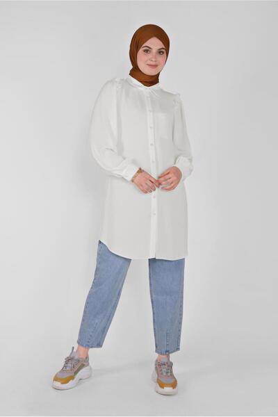 Alvina Buttoned Tunic with Rush Detail 41575