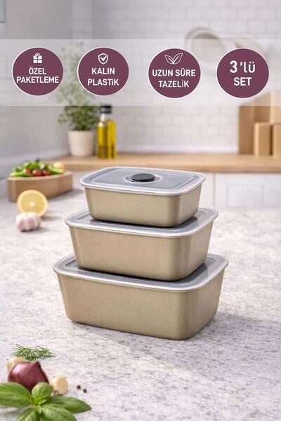 SELKA HOME 3-Piece Vacuum Storage Container with Lid