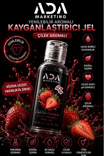 Ada Marketing Çilekli 30 ml yenilebilir aromalı kayganlaştırıcı jel