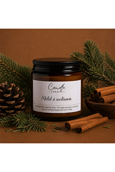 Candle Corner Lumânare parfumată din ceară de soia 210g, recipient din sticlă...