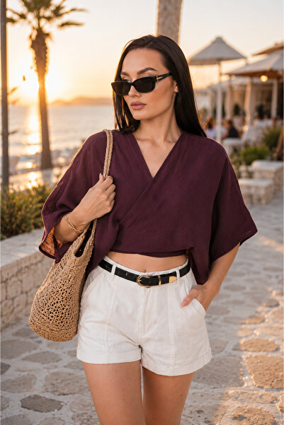 ŞİMAL Women's Front Tie Muslin Bolero 260000 -