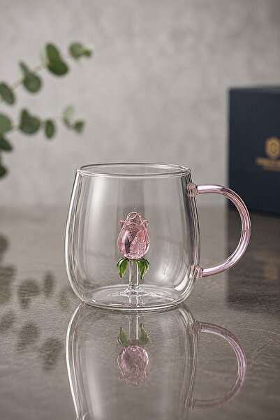 İnterlife Colorful Tulip Borosilicate Mug Heat Resistant Special Design Gift
