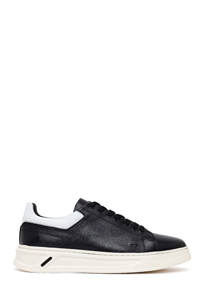 Derimod Men's Black Lace-Up Thick Leather Sneaker 26Sfd611518