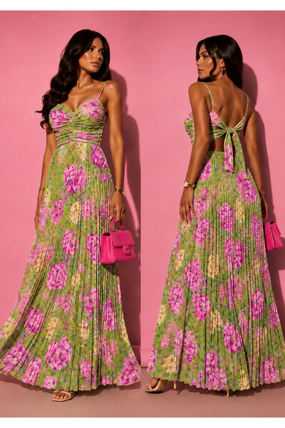 Pretty Rochie inflorata cu pliuri
