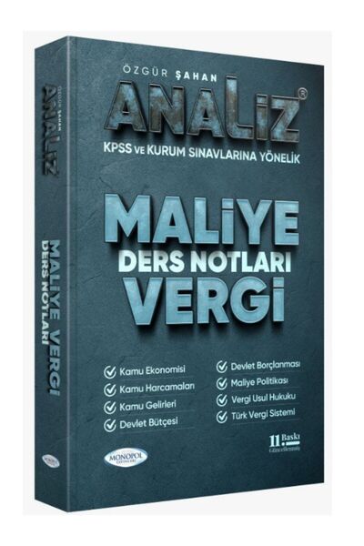 Monopol Yayınları KPSS A Grubu Analiz Maliye Vergi Ders Notları 11. Baskı