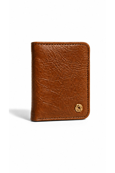 dericom Women's Tan Mini Wallet – Snap Fastener Zipper Card Holder