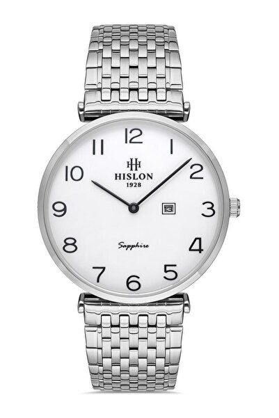 Hislon CL119S-01SS ساعة يد رجالية رفيعة كلاسيكية بأرقام كلاسيكية