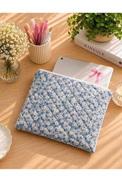 nartella Mavi Tablet Çantası 10-13 İnç iPad Kılıfı Kapitone Organizer Çanta -...