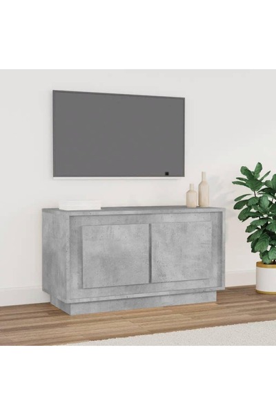 Concept Comodă TV, gri beton, 80x35x45 cm, lemn prelucrat