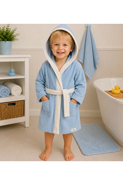 Gleam Atelier Plain Baby Bathrobe Set, 100% Cotton, 1-2 Years Old and 3-4 Yea...