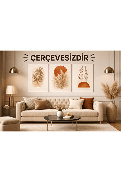 Meröka Çerçevesiz Maybeyla Maroka Premium Modern Otantik Yaşam Alanı Sanat Ko...