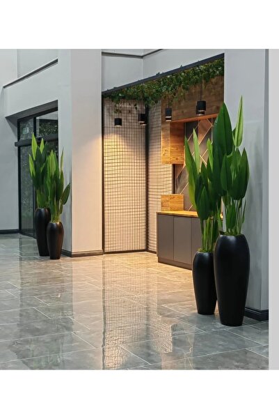 KastaSaksı Vasso Polyester Saksı 30x70 Fiberglass El Yapımı Canlı Bitki Uyumlu