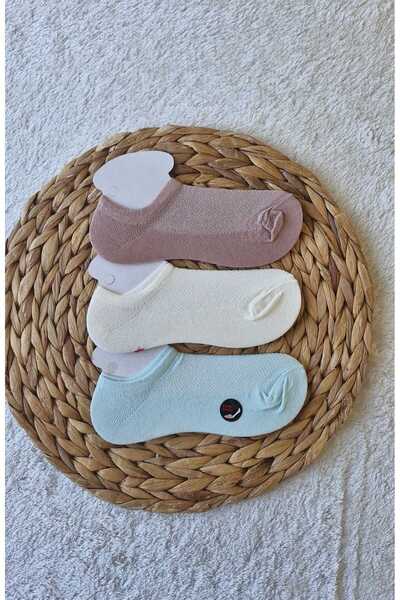 EFİLACCESSORİES 7-8 Children's Colorful Air Conditioned Booties Socks