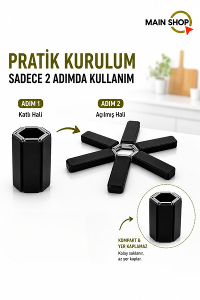 MAİN SHOP Set de 3 suporturi pliabile - Suport practic pentru vase de gătit, ...
