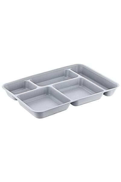HOLLYHOME 4 Adet Tabldot 5 Bölmeli Lüks Plastik Piknik Yemek Servis Tabağı, 4 Renk Tablot 21x31x3,3(h) cm