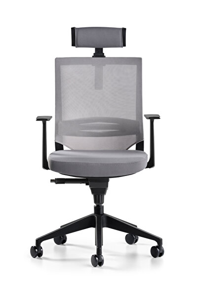 Bürotime Cozy Başlıklı Çalışma Koltuğu Gri/Antrasit