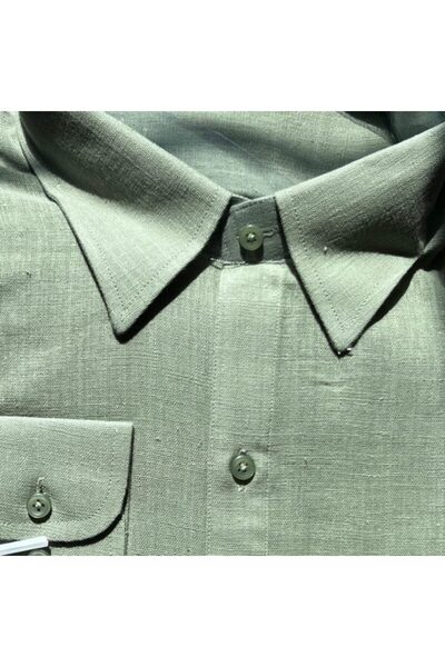 Weswadesi Pure Handmade Linen Cotton Green Formal Shirts – Full Sleeves Khadi Shirt for Men